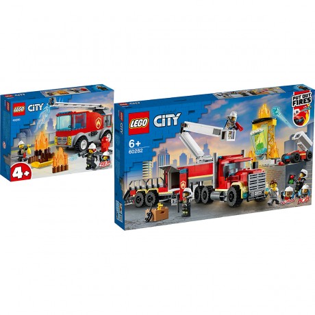 City Fire 2er Set: 60280 Feuerwehrauto + 60282 Mobile Feuerwehreinsatzzentrale ЛЕГО Пожарная машина с лестницей+Команда пожарных