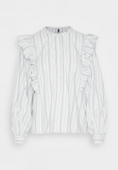 Tommy Hilfiger FRILL BLOUSE Button-down blouse ecru/blue FRILL BLOUSE Блузка на пуговицах экрю/синий