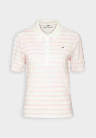 Tommy Hilfiger REG STRIPE Polo shirt Breton Ecru/Pastel Pink REG STRIPE Рубашка поло Бретонский экрю/Пастельно-розовый