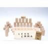 LEO  EMMA Holzspielzeug Oko Holzbausteine 54teilig in schonem Baumwollbeutel Деревянная игрушка Око деревянные строительные блоки 54 штуки в красивом хлопковом мешочке
