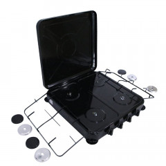 Mucola Mucola Gaskocher Campingkocher 4 flammig Gaskocher Camping Kochfeld Metall Gasbrenner, (1-St), Flamme stufenlos regulierbar durch Drehknopf  Газовая плита Mucola, походная плита, 4 пламени, газовая плита, походная плита, металлическая газовая горел