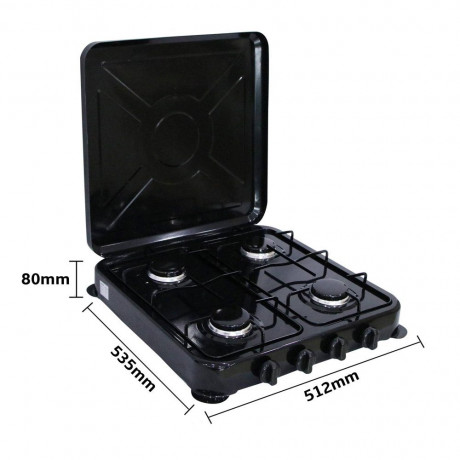 Mucola Mucola Gaskocher Campingkocher 4 flammig Gaskocher Camping Kochfeld Metall Gasbrenner, (1-St), Flamme stufenlos regulierbar durch Drehknopf  Газовая плита Mucola, походная плита, 4 пламени, газовая плита, походная плита, металлическая газовая горел