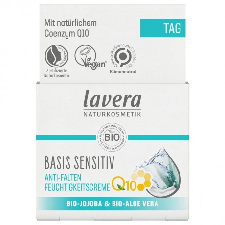 lavera Basis Sensitive Anti-Falten Feuchtigkeitscreme Q10  Базовый увлажняющий крем против морщин для чувствительной кожи Q10
