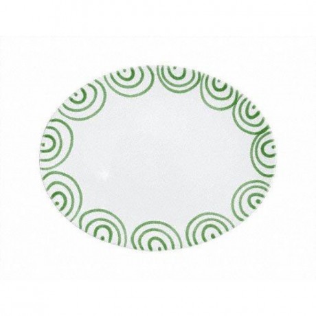 Gmundner Keramik Gmundner Keramik Grungeflammt Platte oval 33x26x2,5 cm Gmundner керамическая зеленая овальная тарелка с пламенем 33x26x2,5 см