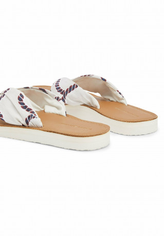Tommy Hilfiger ELEVATED ROPE PRINT T-bar sandals weathered white ELEVATED ROPE PRINT Сандалии с Т-образной перемычкой выветрившийся белый