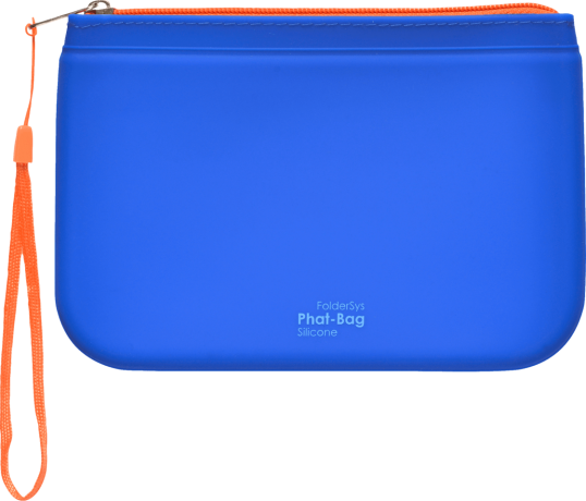 Phat-Bag Mehrzwecktasche aus Silikon Сумочка из силикона, blau mit orangem Reissverschluss, 1 шт.