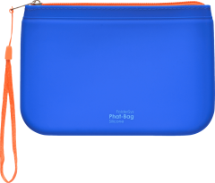 Phat-Bag Mehrzwecktasche aus Silikon Сумочка из силикона, blau mit orangem Reissverschluss, 1 шт.