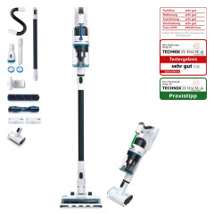 hoogo hoogo Akku-Hand-und Stielstaubsauger S6, 400,00 W, beutellos, extra leise, 90min Laufzeit, selbstreinigend, LED, fur Allergiker  беспроводной ручной пылесос hoogo S6, 400,00 Вт, без мешка, очень тихий, время работы 90 минут, самоочистка, светодиод, 