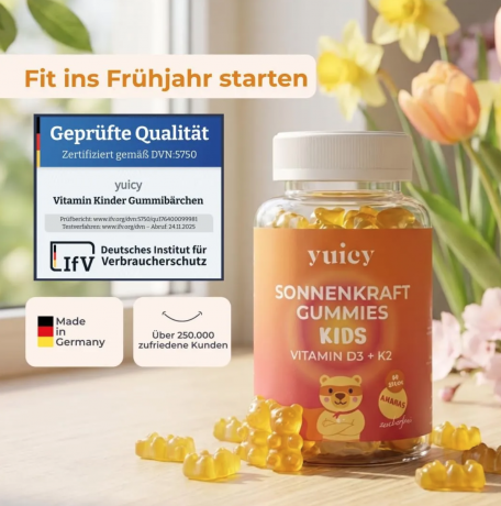 yuicy Vitamin D3 K2 Kinder Gummies ananas 180st,  Витамин D3 K2 для детей с 3 лет , жевательные витамины без сахара, веганские, ананас,  180шт
