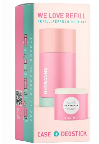 BEN&ANNA Deostick Love Me Original + Nachfullpack, 40 g Натуральный дезодорант-стик + refill, эко дезодорант без алюминия, веганский, защита от запаха, натуральная косметика, 40 г