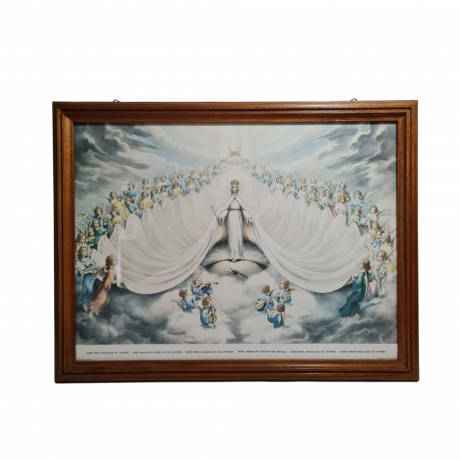 Картина винтажная "Непорочная царица Вселенной", в деревянной раме, 53 x 41 см, Германия, 1960-1970гг.