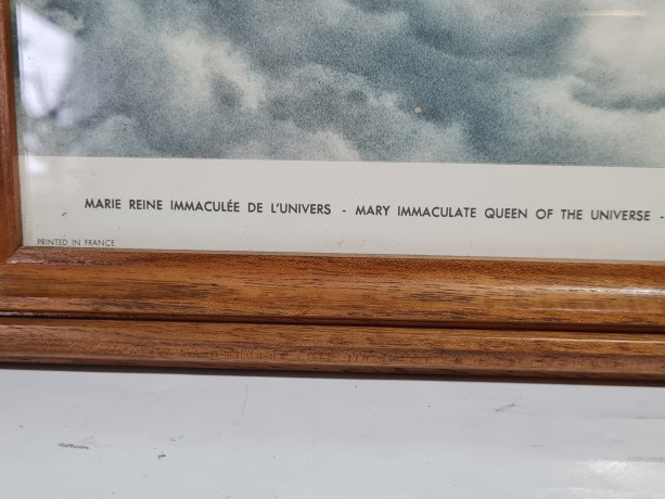 Картина винтажная "Непорочная царица Вселенной", в деревянной раме, 53 x 41 см, Германия, 1960-1970гг.