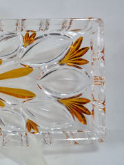 Поднос винтажный Im Stil Walther Glas, желтый декор, стекло, 30,5 x 14 x 2 см, Германия, 1960-70гг.