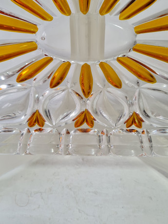 Поднос винтажный Im Stil Walther Glas, желтый декор, стекло, 30,5 x 14 x 2 см, Германия, 1960-70гг.