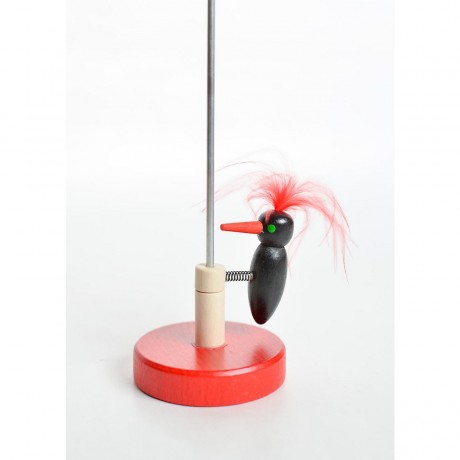 Holzspielzeug Klopfspecht schwarz mit roter Feder Деревянная игрушка дятел черный с красным пером