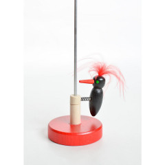 Holzspielzeug Klopfspecht schwarz mit roter Feder Деревянная игрушка дятел черный с красным пером