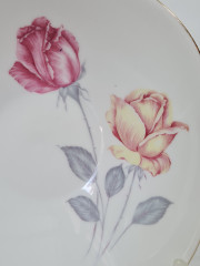 Тарелка винтажная Winterling Roslau Bavaria c розами, квадратная, фарфор, 19 см, Германия, 1960-70гг.