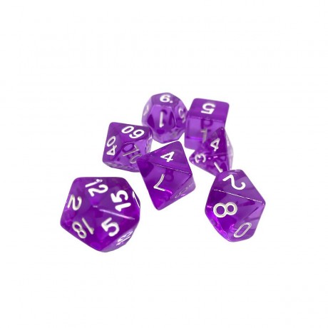 dice4friends 7-tlg. RPG Wurfelset Transparent: Purple 7 шт. RPG Dice Set Прозрачный: Фиолетовый