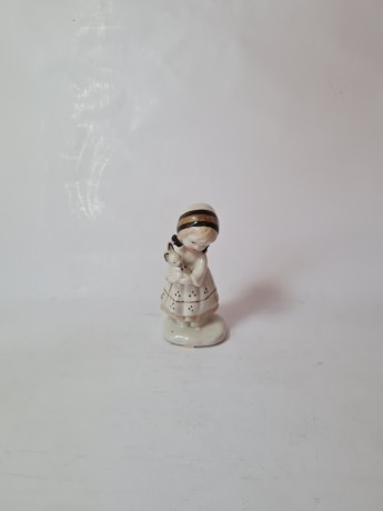 ECHT Porzellan Коллекционная статуэтка "Девочка с кроликом на руках", 13см х 7см, Тайвань, 1960-70гг.