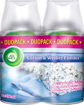 AirWick FreshMatic  Max Автоматика	 Аэрозоль	 Сменный блок для автоматического распылителя Cotton и Flieder, 500 мл