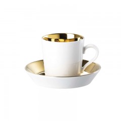 Arzberg Arzberg Tric Sunshine - Gold titanisiert Espressoobertasse 0,10 L mit Untertasse 10 cm Arzberg Tric Sunshine - Чашка для эспрессо с титановым покрытием 0,10 л с блюдцем 10 см