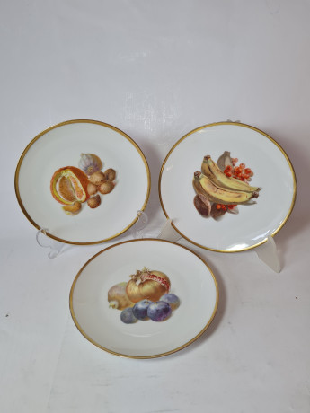 Thomas Bavaria Набор тарелок с изображением фруктов, 3 шт х 19,5 x 2 см, Германия, 1960-70гг.