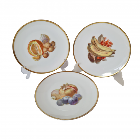 Thomas Bavaria Набор тарелок с изображением фруктов, 3 шт х 19,5 x 2 см, Германия, 1960-70гг.