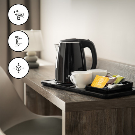 Royal Catering Royal Catering Wasserkocher Wasserkocher mit Teestation 1,2 L Edelstahl 1550 W Heisswasserspender, 1,2 l, 1800 W  Чайник Royal Catering с чайной станцией 1,2 л, нержавеющая сталь, 1550 Вт, диспенсер для горячей воды, 1,2 л, 1800 Вт