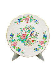 Тарелка декоративная винтажная Aynsley, Fine Bone China, England с изображением птиц и цветочным декором, фарфор, 26 см, Англия, 1960-70гг.