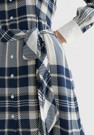 Tommy Hilfiger Shirt dress icon large chk ecru pitch blue Рубашка-платье значок большой chk экрю смола синий