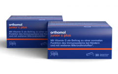Orthomol junior C plus Granulat Himbeer/Limette 30 sticks x 2 packs, Ортомол джуниор С+ с Витаминами D и C, селеном и цинком для иммунитета, здоровья, роста и развития детей с 4-х лет, гранулы в стиках со вкусом малины и лайма, 30 шт x 2 упаковки