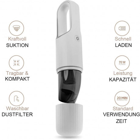 MOUTEN MOUTEN Akku-Handstaubsauger Extrem leiser, leistungsstarker kleiner Hand-Mini-Staubsauger, Geeignet fur Autos, Wohnungen und Buros Schwarz Беспроводной ручной пылесос MOUTEN Чрезвычайно тихий, мощный небольшой ручной мини-пылесос, подходящий для ав