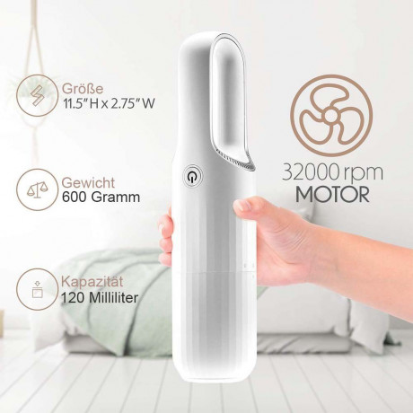 MOUTEN MOUTEN Akku-Handstaubsauger Extrem leiser, leistungsstarker kleiner Hand-Mini-Staubsauger, Geeignet fur Autos, Wohnungen und Buros Schwarz Беспроводной ручной пылесос MOUTEN Чрезвычайно тихий, мощный небольшой ручной мини-пылесос, подходящий для ав