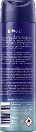 NIVEA MEN Fresh Ocean Deodorant Spray, 150 ml, Нивеа Мужской дезодорант спрей, морской аромат, 0% алюминия, формула INFINIFRESH, 48ч защита, 150 мл
