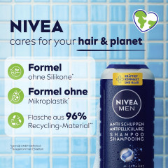 NIVEA MEN Anti Schuppen Shampoo, 250 ml, Нивеа Мужской шампунь против перхоти, экстракт бамбука, до 100% удаление перхоти, 250 мл