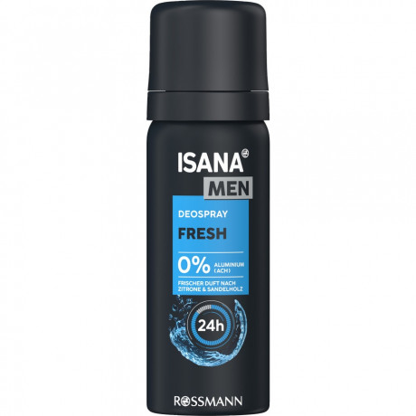 ISANA MEN Deospray Fresh Reisegroesse 50ml, Изана Мужской дезодорант-спрей, интенсивная свежесть, 48ч защита, дорожный размер, 50 мл