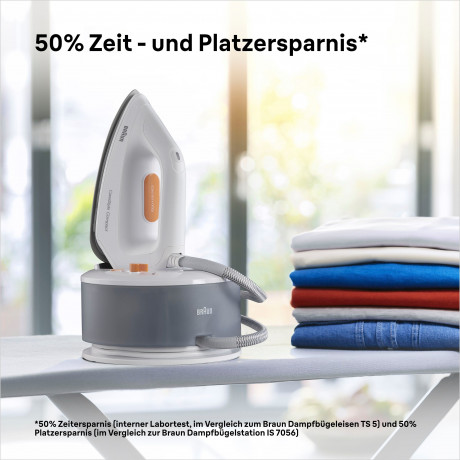 Braun Braun Dampfbugelstation CareStyle Compact IS2132WH, 1500 ml Wassertank, weiss, max. Dampfmenge 400g/min, Ruckwartsbugeln uber Knopfe  Паровая гладильная станция Braun CareStyle Compact IS2132WH, резервуар для воды 1500 мл, белый, максимальное количе
