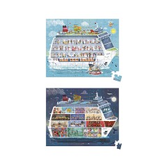 Janod Puzzlekoffer Kreuzfahrt Tag Nacht Doppelpuzzle 200 Und 100 Teile Кейс-пазл Cruise Day Night Double Puzzle 200 и 100 деталей