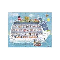 Janod Puzzlekoffer Kreuzfahrt Tag Nacht Doppelpuzzle 200 Und 100 Teile Кейс-пазл Cruise Day Night Double Puzzle 200 и 100 деталей