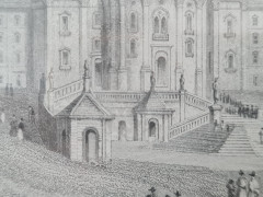 Картина винтажная &quot;Аббатство Айнзидель&quot; Atelier Reichlin, деревянная рама, 29,5 x 33 см, Германия, 1960-70гг.