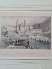 Картина винтажная &quot;Аббатство Айнзидель&quot; Atelier Reichlin, деревянная рама, 29,5 x 33 см, Германия, 1960-70гг.