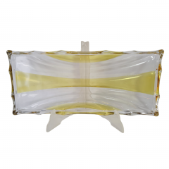 Поднос винтажный Im Stil Walther Glas, фигурный край, стекло, 34 x 15 x 2 см, Германия, 1960-70гг.