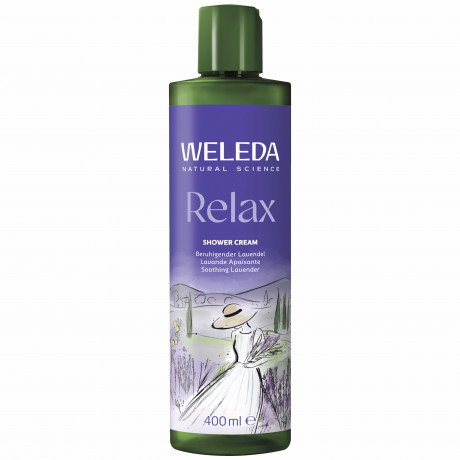 WELEDA Relax Shower Cream Lavendel, 400 ml, Крем-гель для душа Relax с лавандой, бергамотом и ветивером, 400 мл