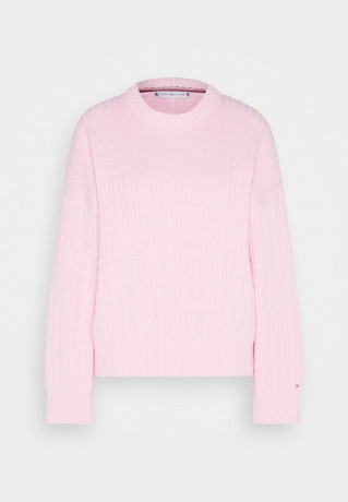 Tommy Hilfiger CABLE ALL OVER SWEATER Jumper iconic pink СВИТЕР ПО ВСЕМУ КАБЕЛЮ джемперы культовый розовый