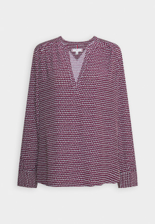 Tommy Hilfiger GEO V NECK BLOUSE Blouse red БЛУЗКА С V-ОБРАЗНЫМ ВЫРЕЗОМ GEO Блузка красный