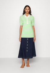 Tommy Hilfiger REG STRIPE  Polo shirt Breton White/Spring Lime REG STRIPE Рубашка поло Бретонский белый/Весенний лайм