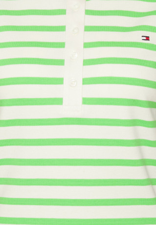 Tommy Hilfiger REG STRIPE Polo shirt Breton White/Spring Lime REG STRIPE Рубашка поло Бретонский белый/Весенний лайм