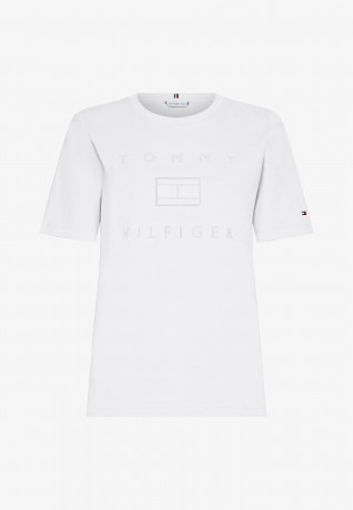 Tommy Hilfiger REGULAR METALLIC C-NK TEE SS Basic T-shirt th optic white REGULAR METALLIC C-NK TEE SS Базовая футболка й оптический белый