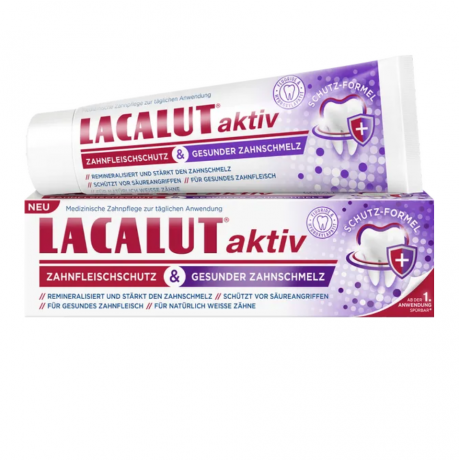 LACALUT aktiv medizinische Zahncreme Zahnfleischschutz & gesunder Zahnschmelz 75ml, Активная лечебная зубная паста для защиты десен и здоровья зубной эмали 75 мл