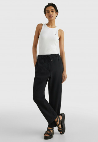 Tommy Hilfiger DRAWSTRING TWILL Trousers black САРЖА С КУЛИСАМИ Брюки черный
